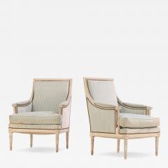 A Pair of French Louis XVI style Painted Berg re Chairs C 1930  - 4345855
