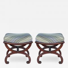 A Pair of French Restoration Mahogany Curule form Stools - 3548698