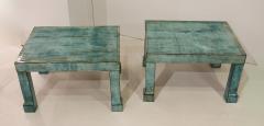 A Pair of French Turquoise Horn Tables circa 1970 - 4776175