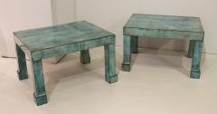 A Pair of French Turquoise Horn Tables circa 1970 - 4776179