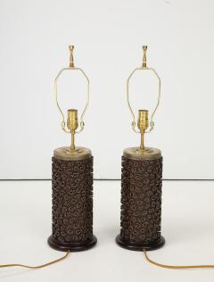 A Pair of French Wallpaper Roller Lamps circa 1960s - 4227511