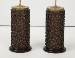 A Pair of French Wallpaper Roller Lamps circa 1960s - 4227512