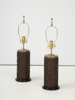 A Pair of French Wallpaper Roller Lamps circa 1960s - 4227516