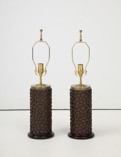 A Pair of French Wallpaper Roller Lamps circa 1960s - 4227522