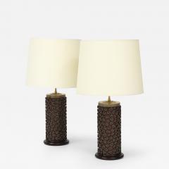 A Pair of French Wallpaper Roller Lamps circa 1960s - 4230050