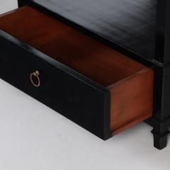 A Pair of French ebonized leather top end tables with drawer Circa 1950 - 3278744