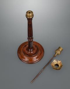 A Pair of George III Mahogany and Brass Candlesticks - 1131516