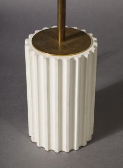 A Pair of Gesso Painted Fluted Column Lamps - 3513961