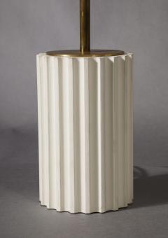 A Pair of Gesso Painted Fluted Column Lamps - 3513964