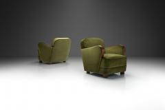 A Pair of Green Art Deco Armchairs Europe 1930s - 4074122