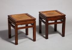 A Pair of Hardwood Chinese Square Leg Stools - 588329