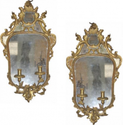 A Pair of Italian Louis XV Giltwood Pier Mirrors - 3632403