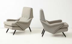 A Pair of Italian Mid Century Gray Lounge Chairs - 2239767