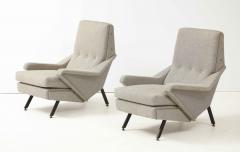 A Pair of Italian Mid Century Gray Lounge Chairs - 2239768