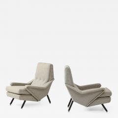 A Pair of Italian Mid Century Gray Lounge Chairs - 2240926