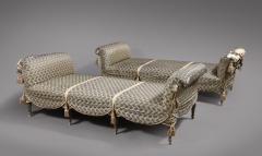 A Pair of Italian Neoclassical Style Silvered and Gilt Upholstered Settee - 3513999