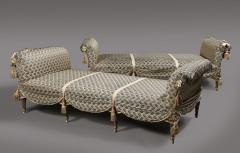 A Pair of Italian Neoclassical Style Silvered and Gilt Upholstered Settee - 3514006