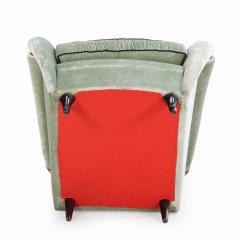 A Pair of Italian upholstered two tone lounge chairs C 1950  - 4271054