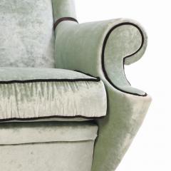 A Pair of Italian upholstered two tone lounge chairs C 1950  - 4271055