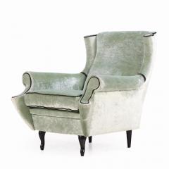 A Pair of Italian upholstered two tone lounge chairs C 1950  - 4271057