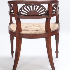 A Pair of Italian walnut open arm chairs with cord seats Circa 1800  - 3011174