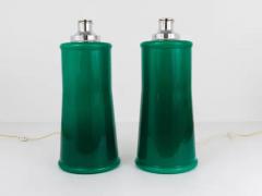 A Pair of Large Green Murano Glass Side or Table Lamps Italy 1960s - 4047380