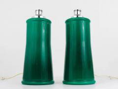 A Pair of Large Green Murano Glass Side or Table Lamps Italy 1960s - 4047386