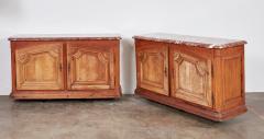 A Pair of Large Marble Top Buffets - 4562341