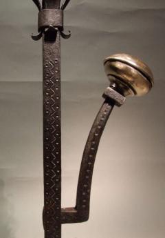 A Pair of Large and Substantial Wrought Iron Tulip Andirons - 3234337