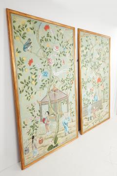 A Pair of Late 18th c Chinoiserie Framed Wallpaper Panels - 3702707