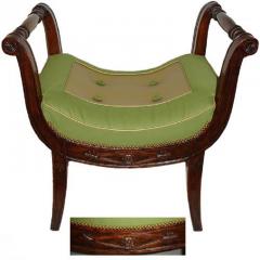 A Pair of Late French Empire Walnut Curule Benches - 3555025