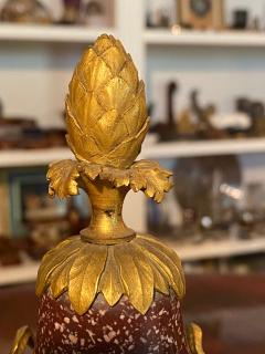 A Pair of Louis XVI Style Ormolu Mounted Porphyry Vases 19th Century - 2276076