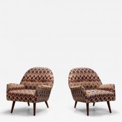 A Pair of Lounge Chairs in Kelim Upholstery Europe ca 1960s - 3939954