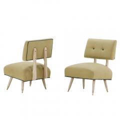 A Pair of MCM Painted and Upholstered Low Boudoir Chairs C 1950  - 4379986