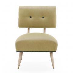 A Pair of MCM Painted and Upholstered Low Boudoir Chairs C 1950  - 4379987