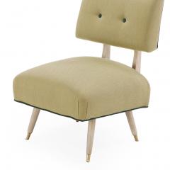 A Pair of MCM Painted and Upholstered Low Boudoir Chairs C 1950  - 4379990