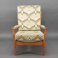 A Pair of Mid Century Beech Armchairs with Outswept Arms - 4182494