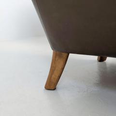 A Pair of Mid Century Finnish Armchairs in Brown Leather 1940s - 4484519