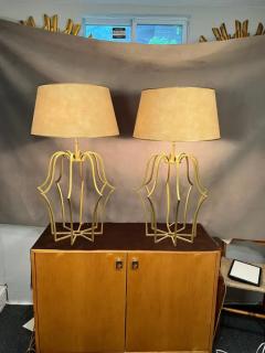 A Pair of Mid Century Gilt Iron Lamps - 3165317