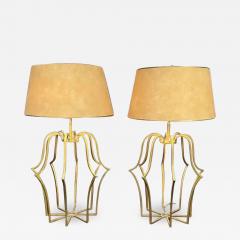 A Pair of Mid Century Gilt Iron Lamps - 3167687