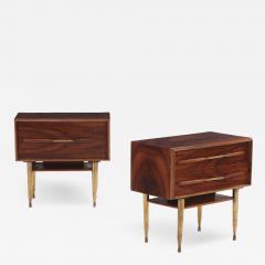 A Pair of Mid Century Modern Burl Walnut End Tables C 1960  - 4080589