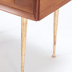 A Pair of Mid Century Modern walnut and brass night stands Circa 1955 - 3019480