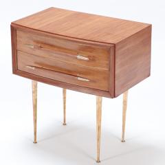 A Pair of Mid Century Modern walnut and brass night stands Circa 1955 - 3019483