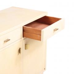 A Pair of Mid Century Parchment Covered Cabinets c 1960  - 4315398