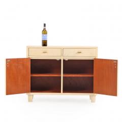 A Pair of Mid Century Parchment Covered Cabinets c 1960  - 4315400