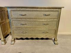 A Pair of Middle Eastern Repousse Covered 3 Drawer Chests 1960s - 4611309