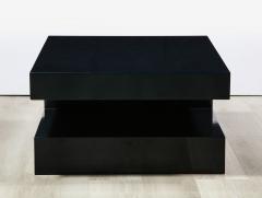 A Pair of Midnight Blue Lacquered Coffee Tables - 2421059