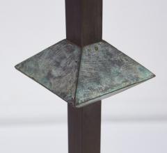A Pair of Modernist Patinated Bronze Geometric Floor Lamps - 4715146