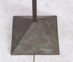 A Pair of Modernist Patinated Bronze Geometric Floor Lamps - 4715148