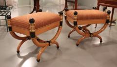 A Pair of Neoclassical Fruitwood Stools France circa 1810 - 4808648